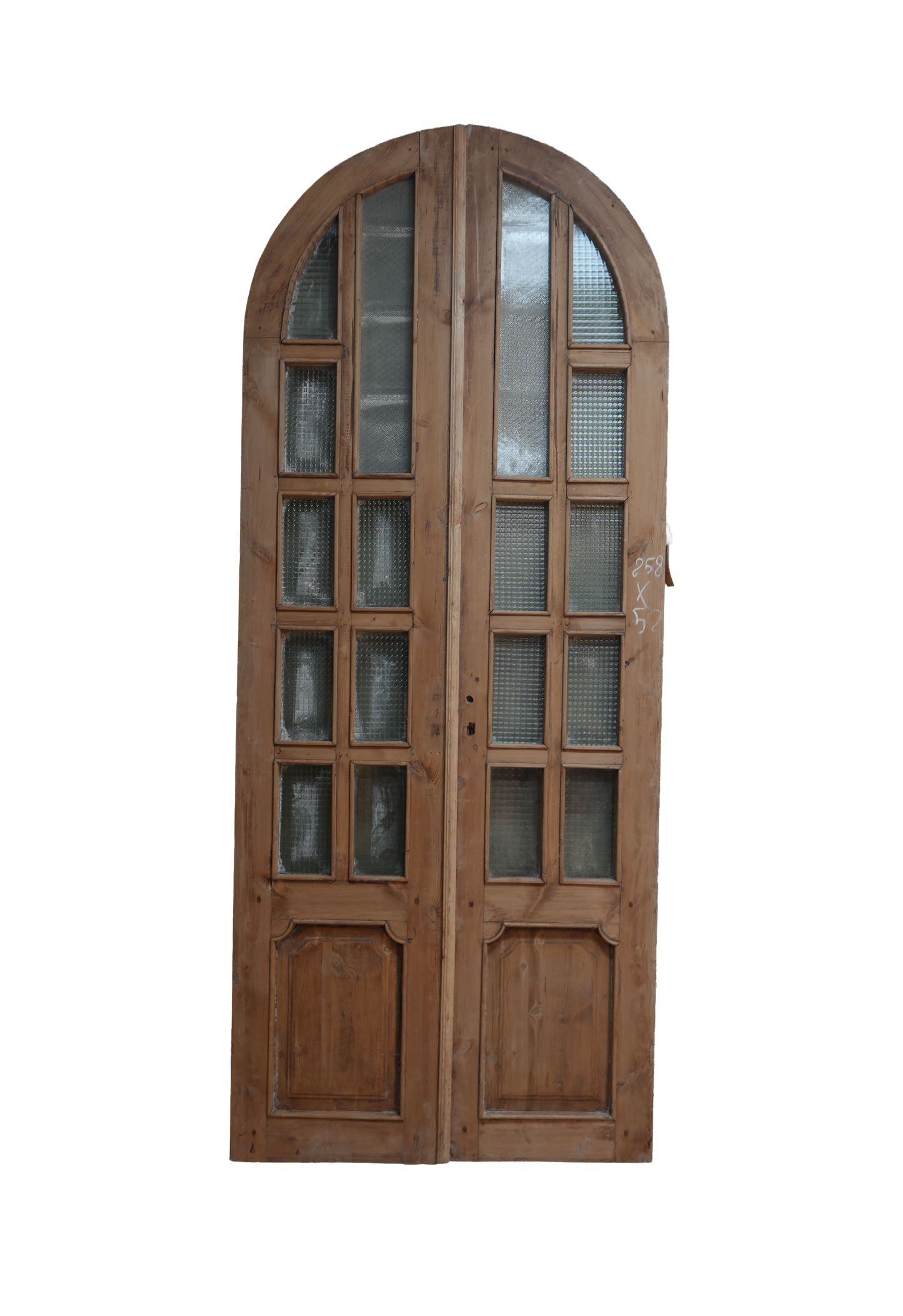 French Raised Panel Glass Antique Door AG058