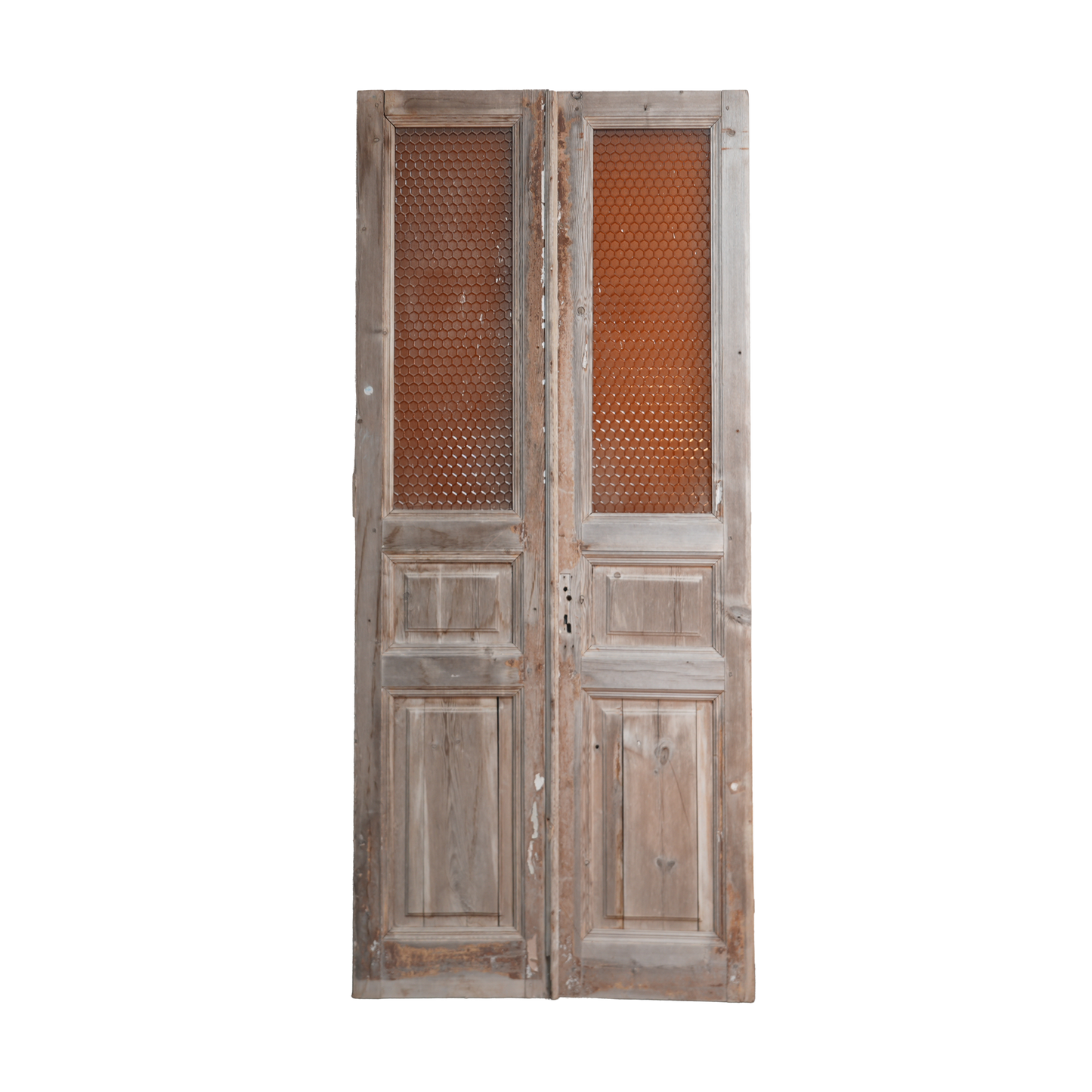 Antique door double with orange glass