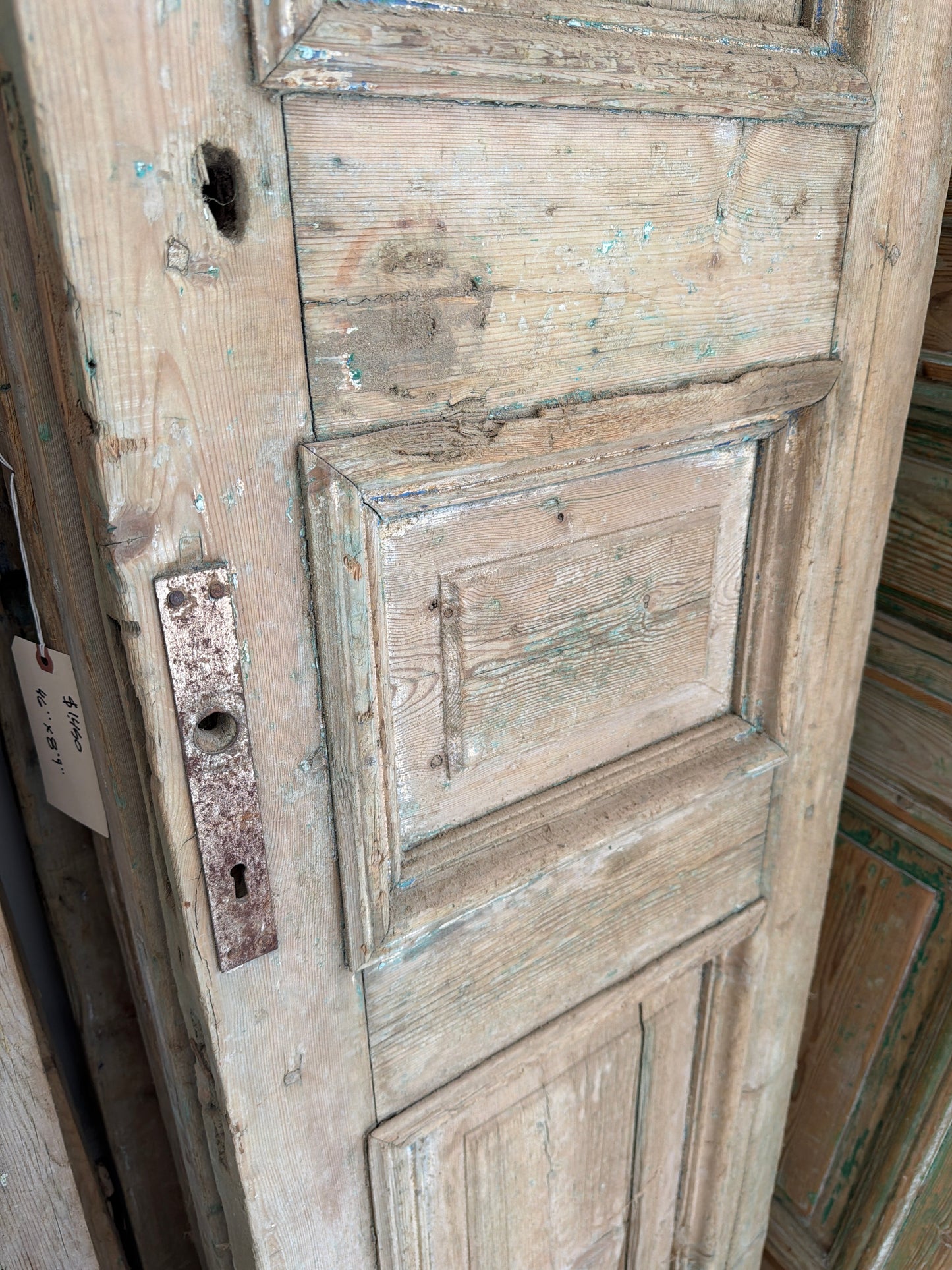 Raised Three Panel French Antique Door AA010