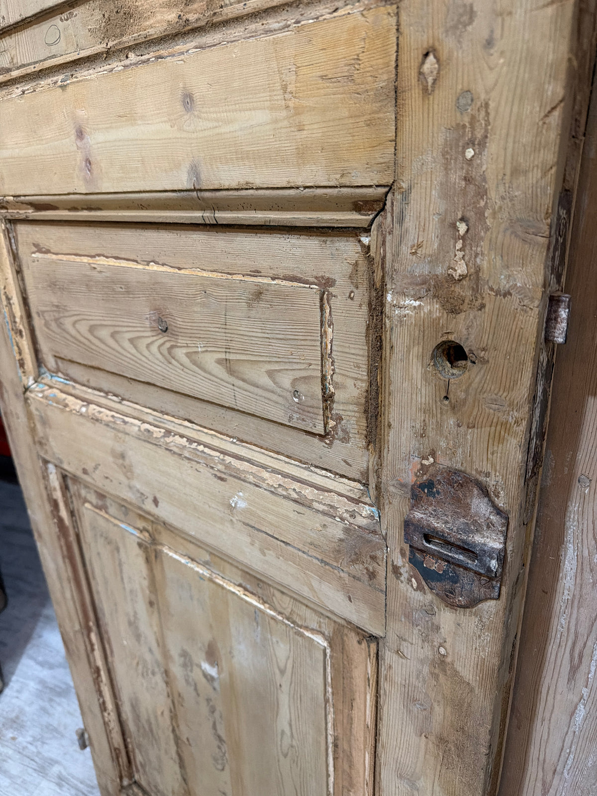 Single Inset Panel Antique Door 26.75x86.5x1.75