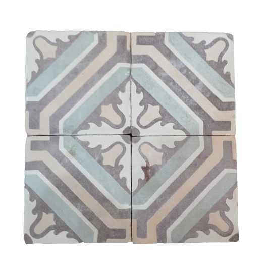 Plum Ligne Baroque Encaustic Tile AB009