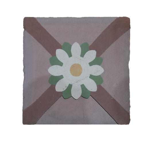 Daisy Cross Encaustic Tile AB006