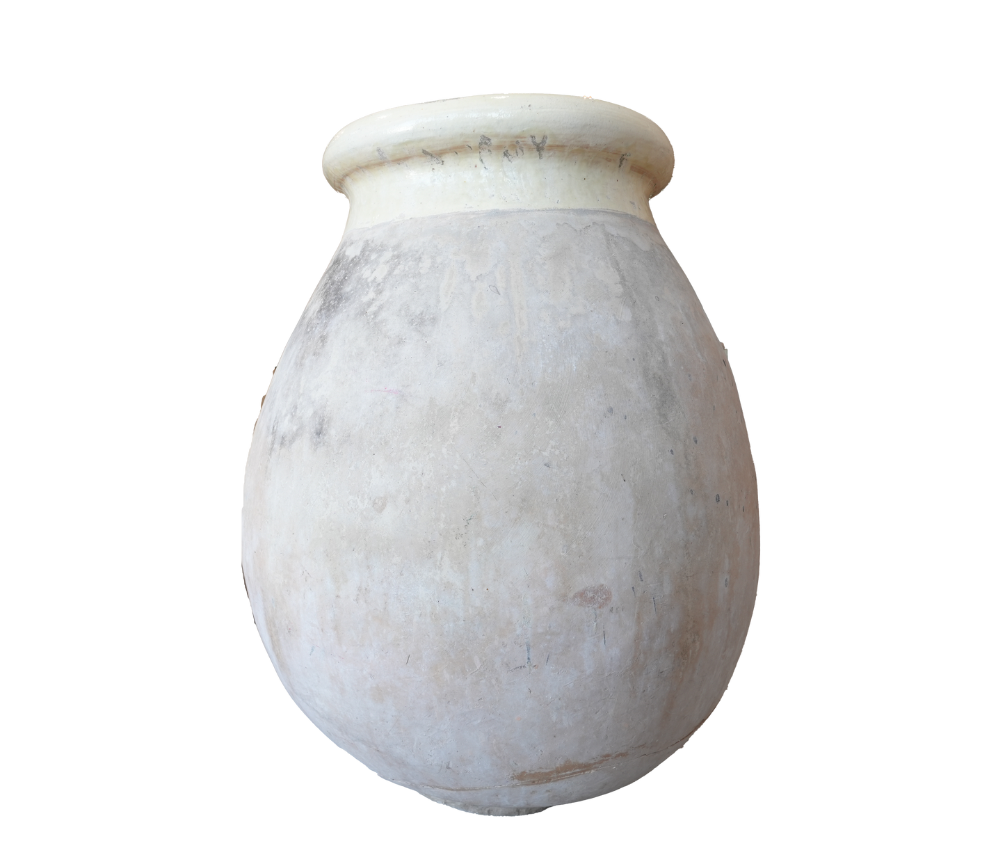 White marble vase on a white background French olive Jar