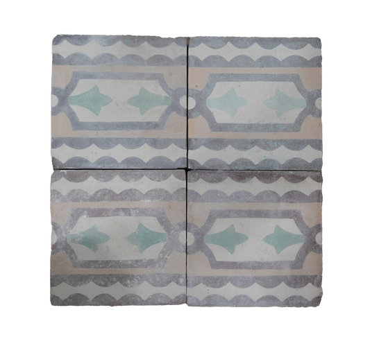 Jardin Crest Border Encaustic Tile AB017