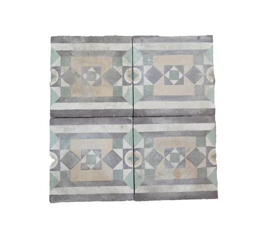 Plumb Tapestry Border Encaustic Tile AB014