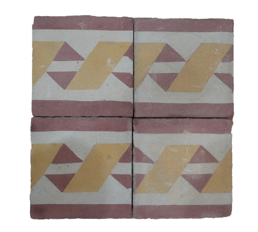 Red Banner Encaustic Tile AB029