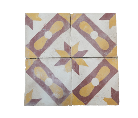 Red Estrella Encaustic Tile AB025