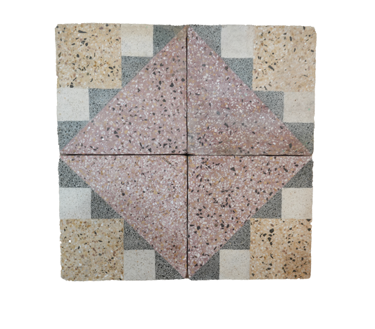 Terrazzo Stone Angle Encaustic Tile AB034