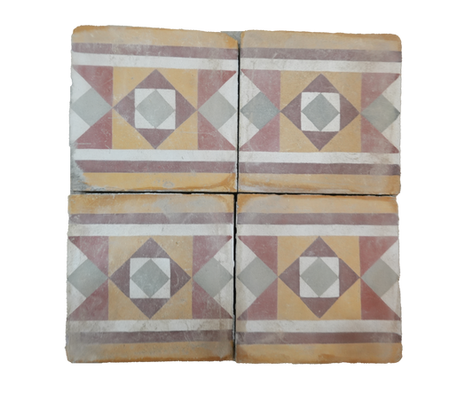 Yellow Tapestry Border Encaustic Tile AB019