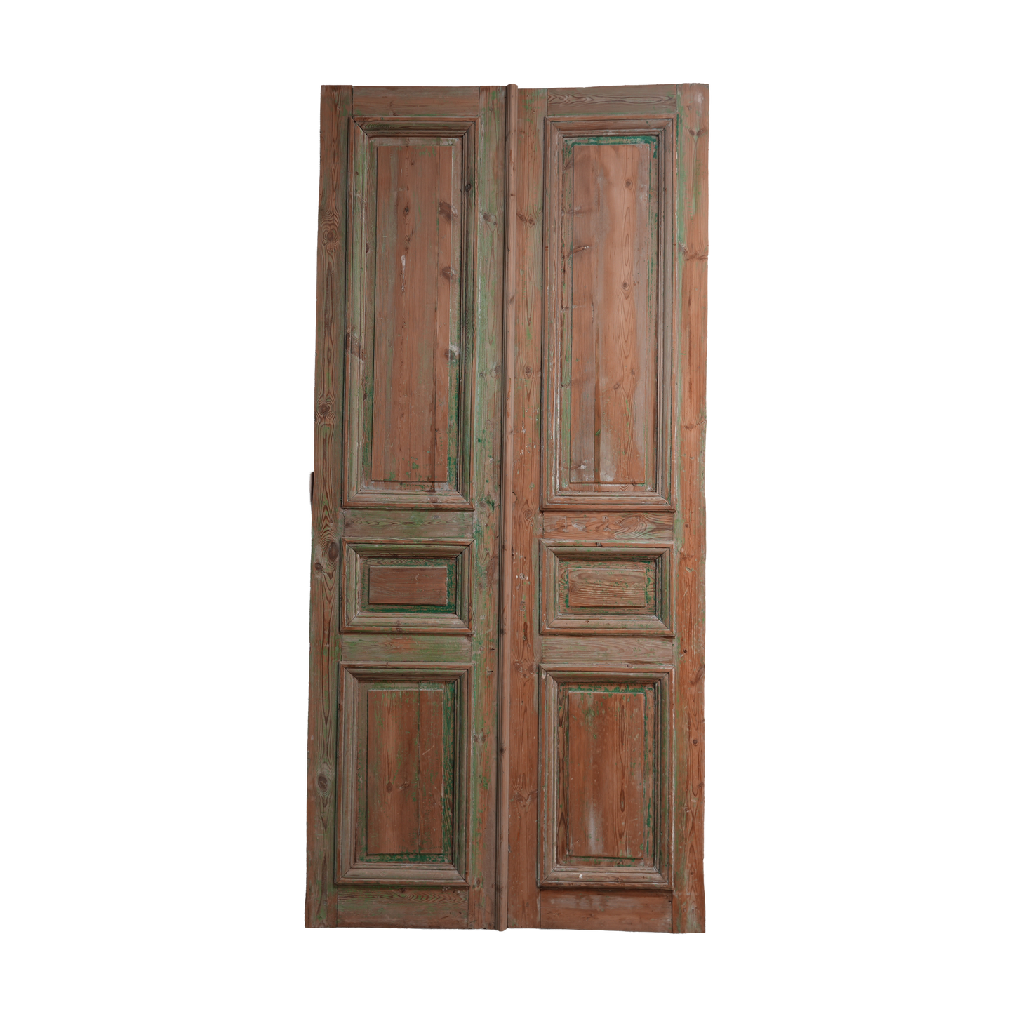 Double Raised Panel Door Green Patina AA036