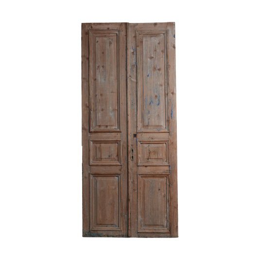 Double Raised Panel Door Blue Patina AA052