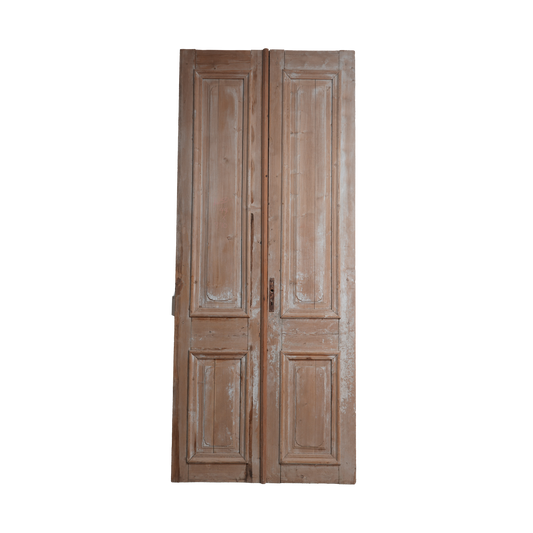 Pair of wooden doors on a white background