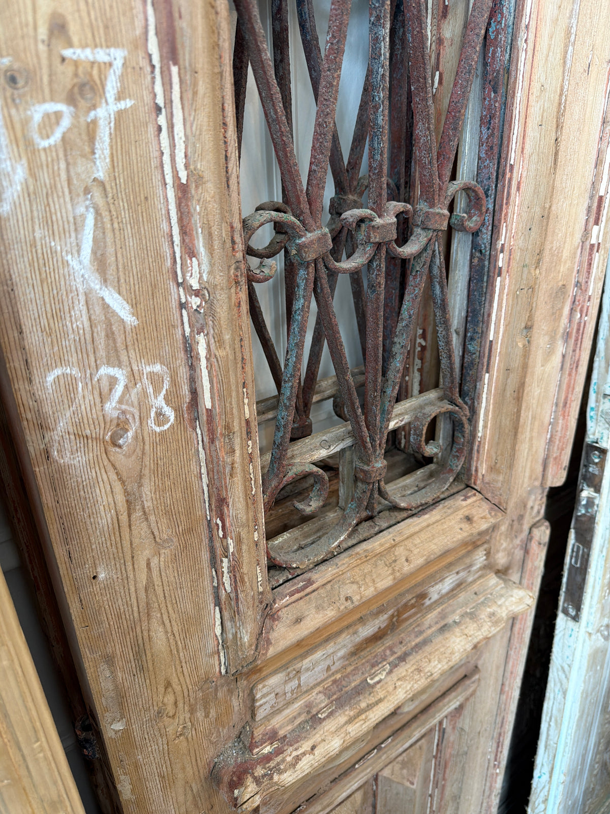 French Raised Panel Iron Antique Door 43x94x1.75