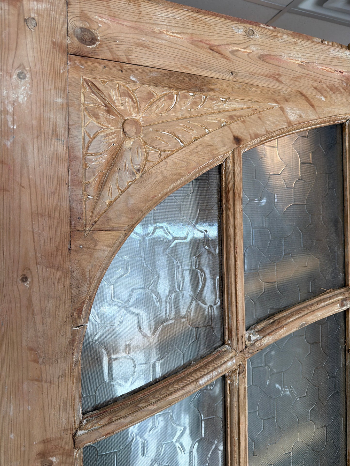 French Arched Glass Antique Door AG062