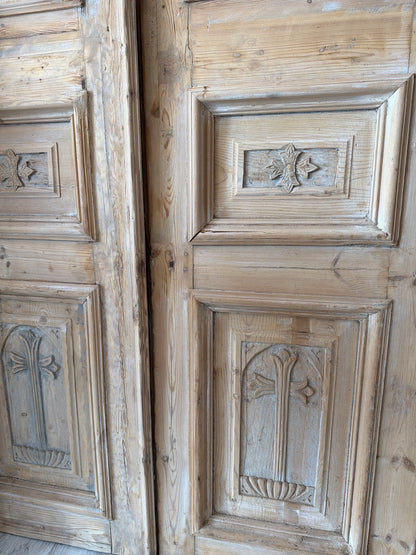 French Raised Panel Arched Iron Antique Door AG247
