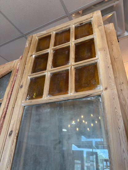 French Inset Panel Glass Antique Door