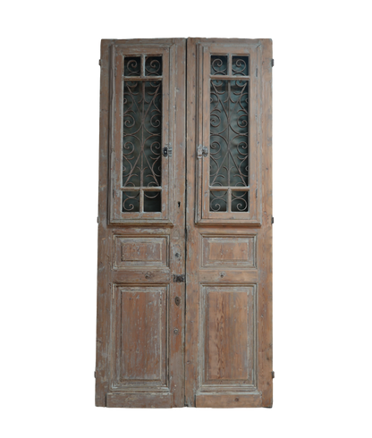 French Ornate Iron Antique Door AG339