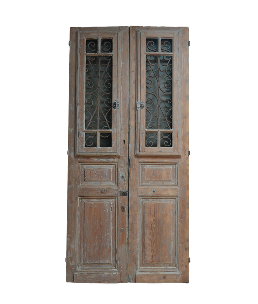 French Ornate Iron Antique Door AG339