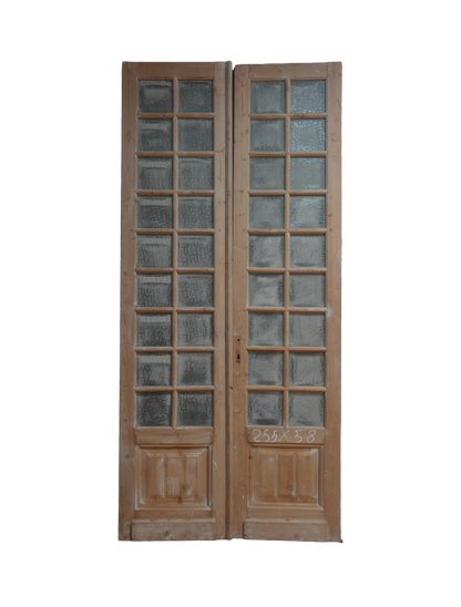 French Inset Panel Glass Antique Door AG060
