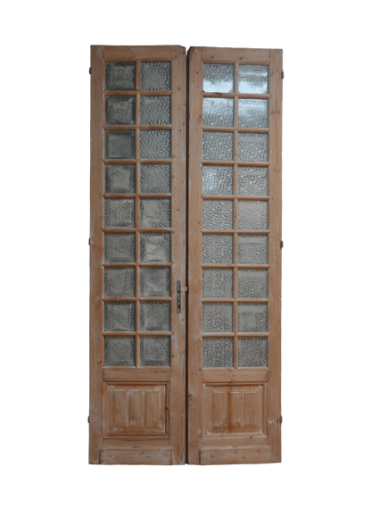 French Inset Panel Glass Antique Door AG060