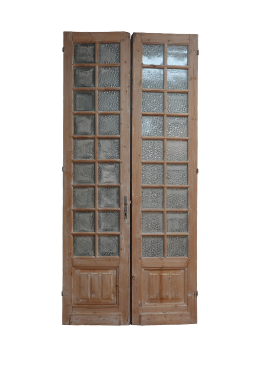 French Inset Panel Glass Antique Door AG060