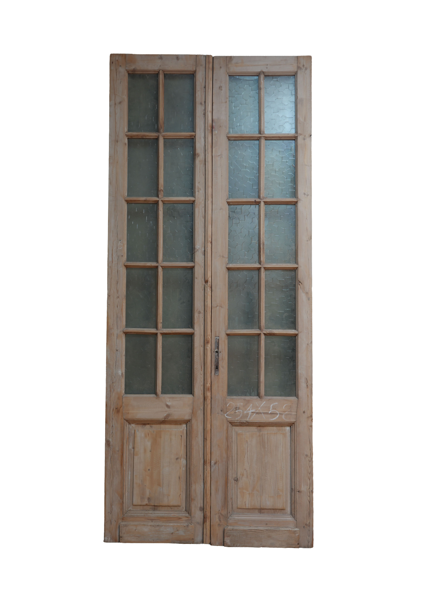 French Inset Panel Glass Antique Door AG063