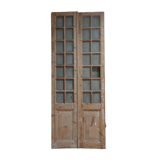 French Inset Panel Glass Antique Door AG071