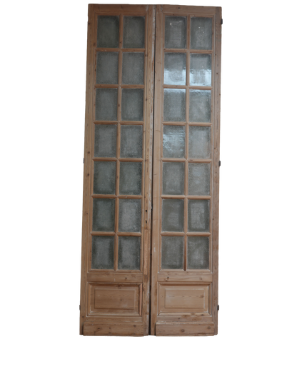 French Inset Panel Glass Antique Door AG075
