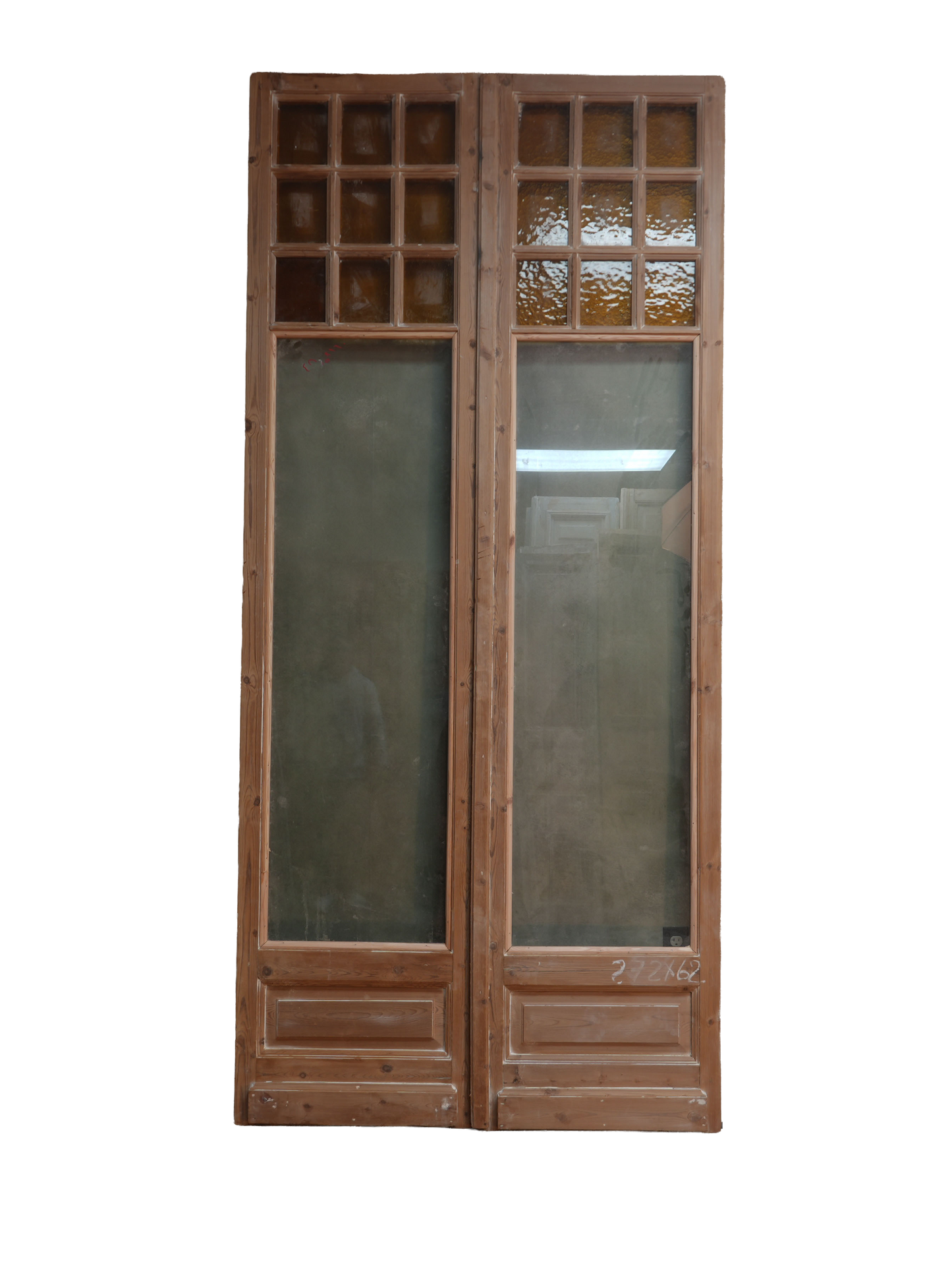 French Inset Panel Glass Antique Door AG077