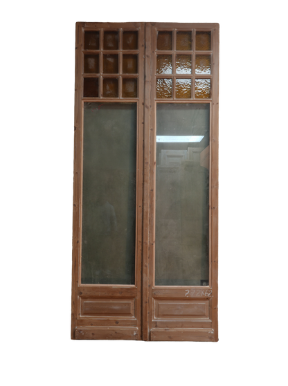French Inset Panel Glass Antique Door AG077