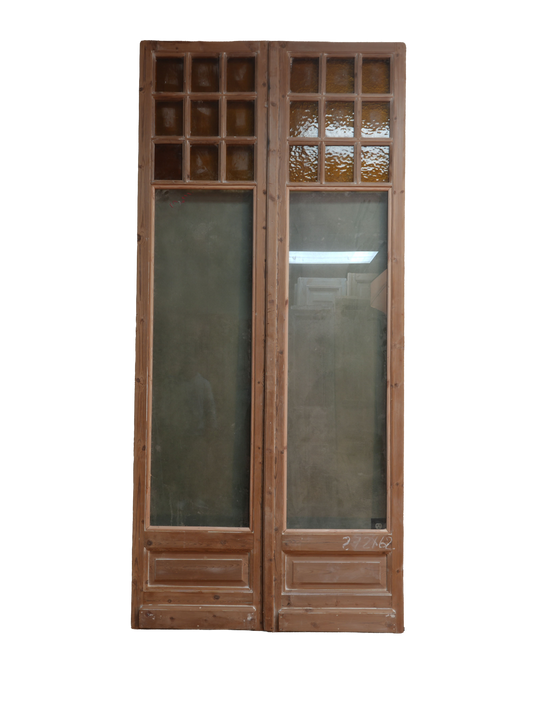 French Inset Panel Glass Antique Door AG077