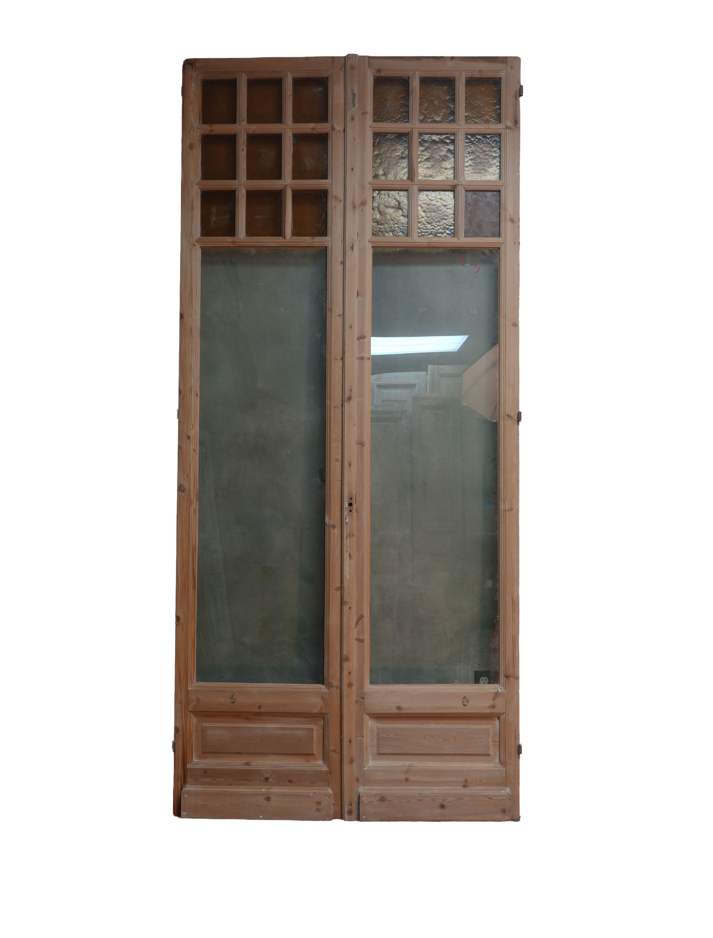French Inset Panel Glass Antique Door AG077
