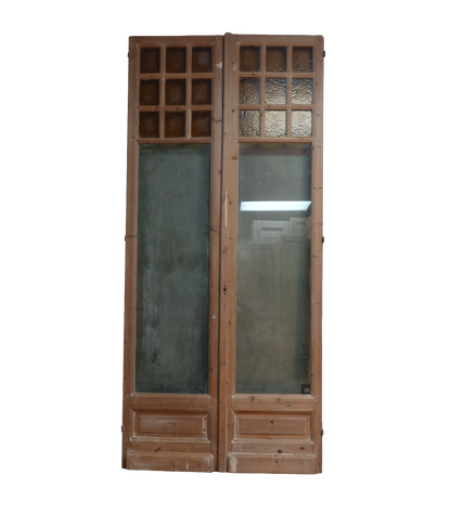 French Inset Panel Glass Antique Door AG078