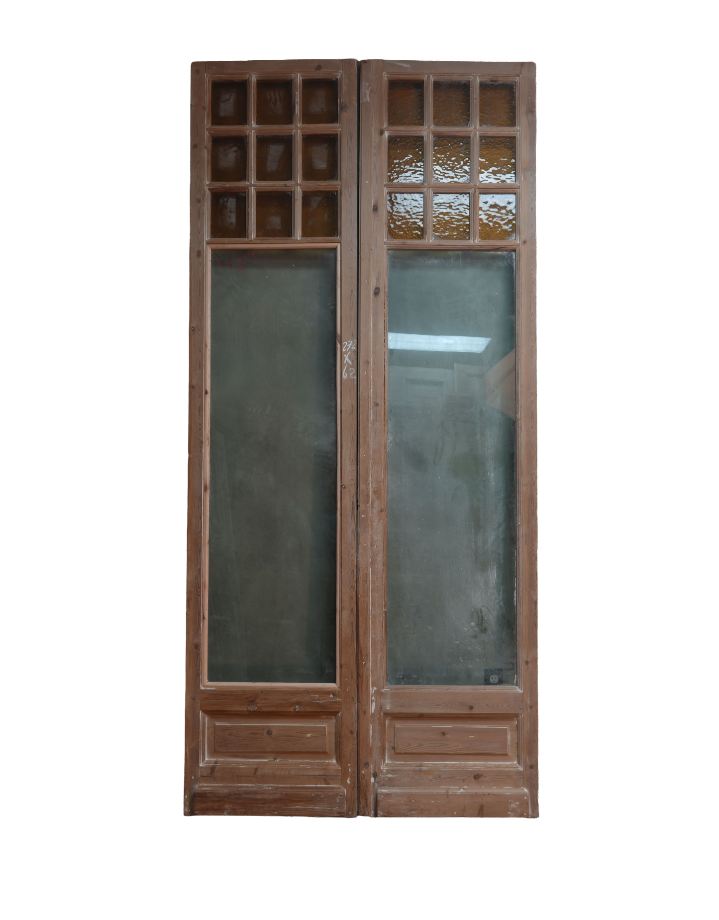 French Inset Panel Glass Antique Door AG078