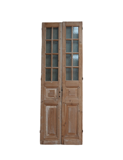 French Inset Panel Glass Antique Door AG112