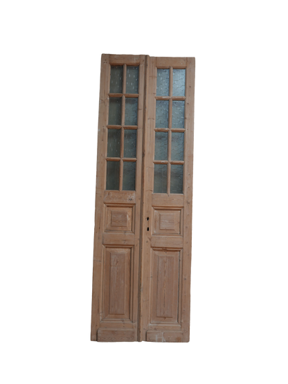 French Inset Panel Glass Antique Door AG112