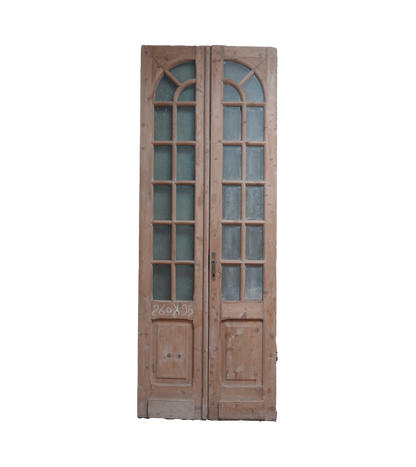 Double Glass Antique Door with Arched Detail AG207