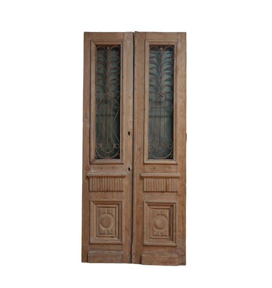 French Raised Panel Iron Antique Door AG242