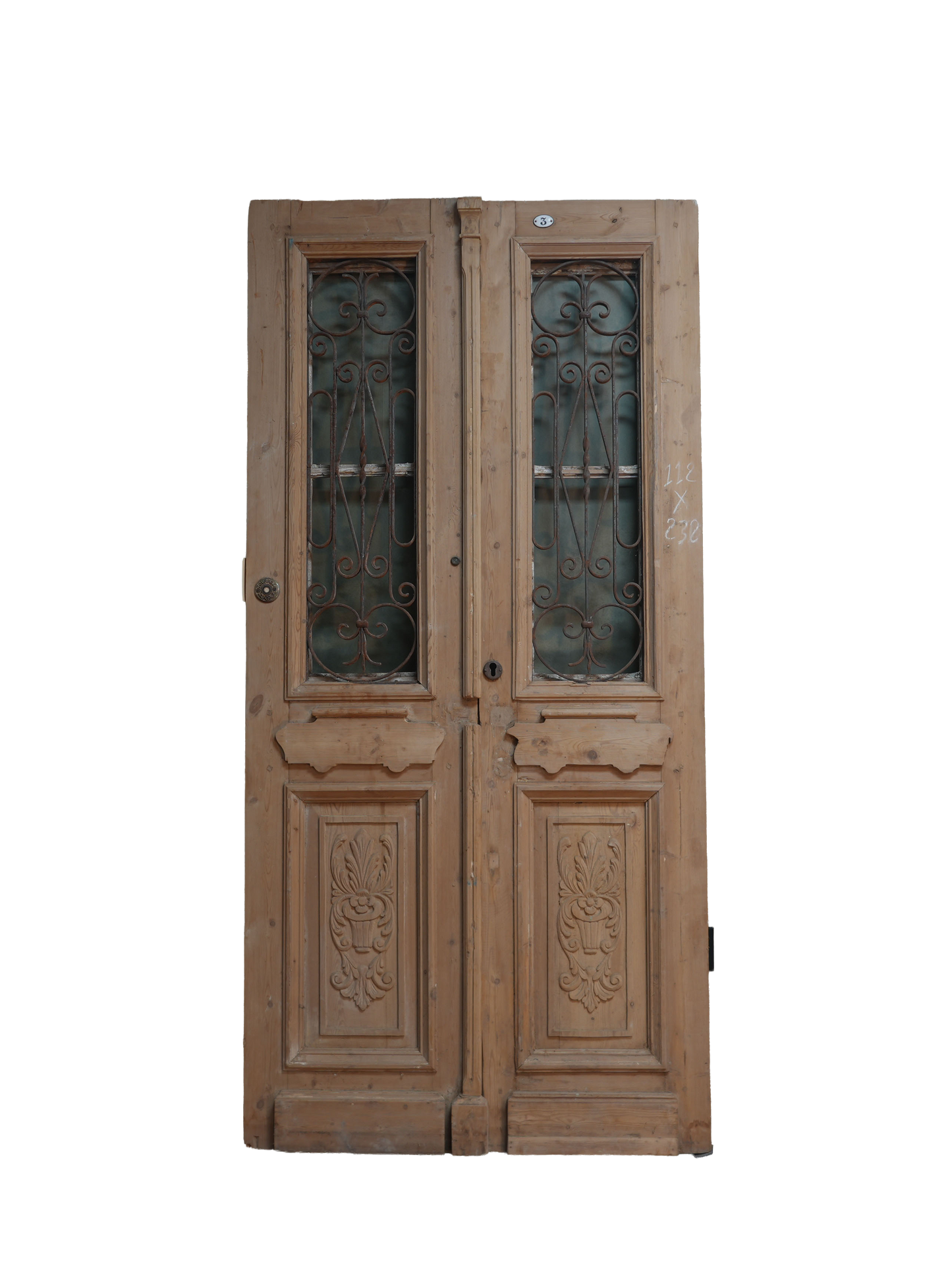 French Raised Panel Iron Antique Door AG244
