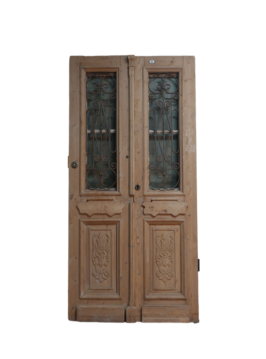 French Raised Panel Iron Antique Door AG244
