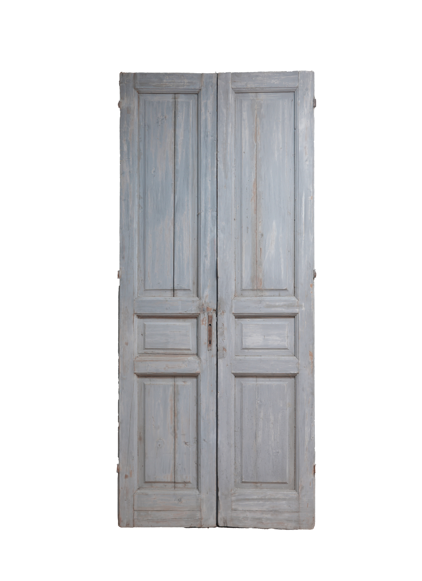 Three Raised Panel French Antique Door with Blue Patina AG307
