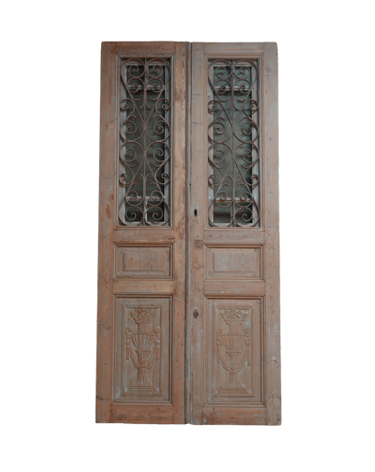French Ornate Iron Antique Door AG339