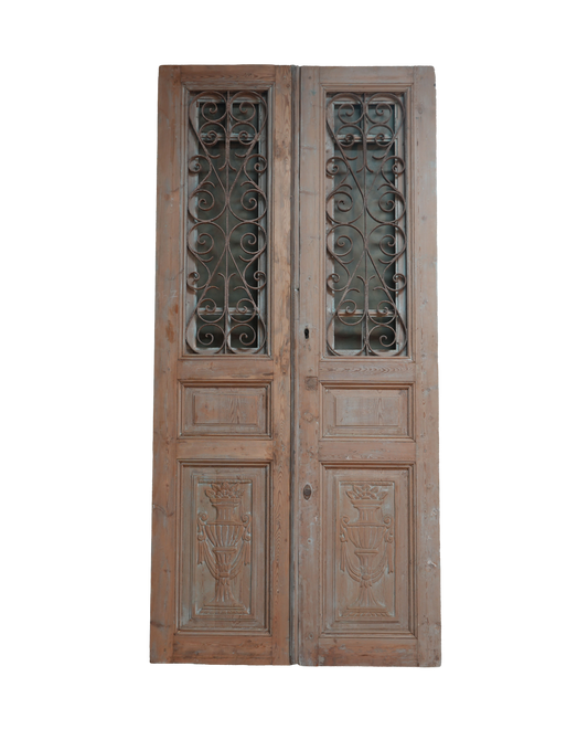 French Ornate Iron Antique Door AG339