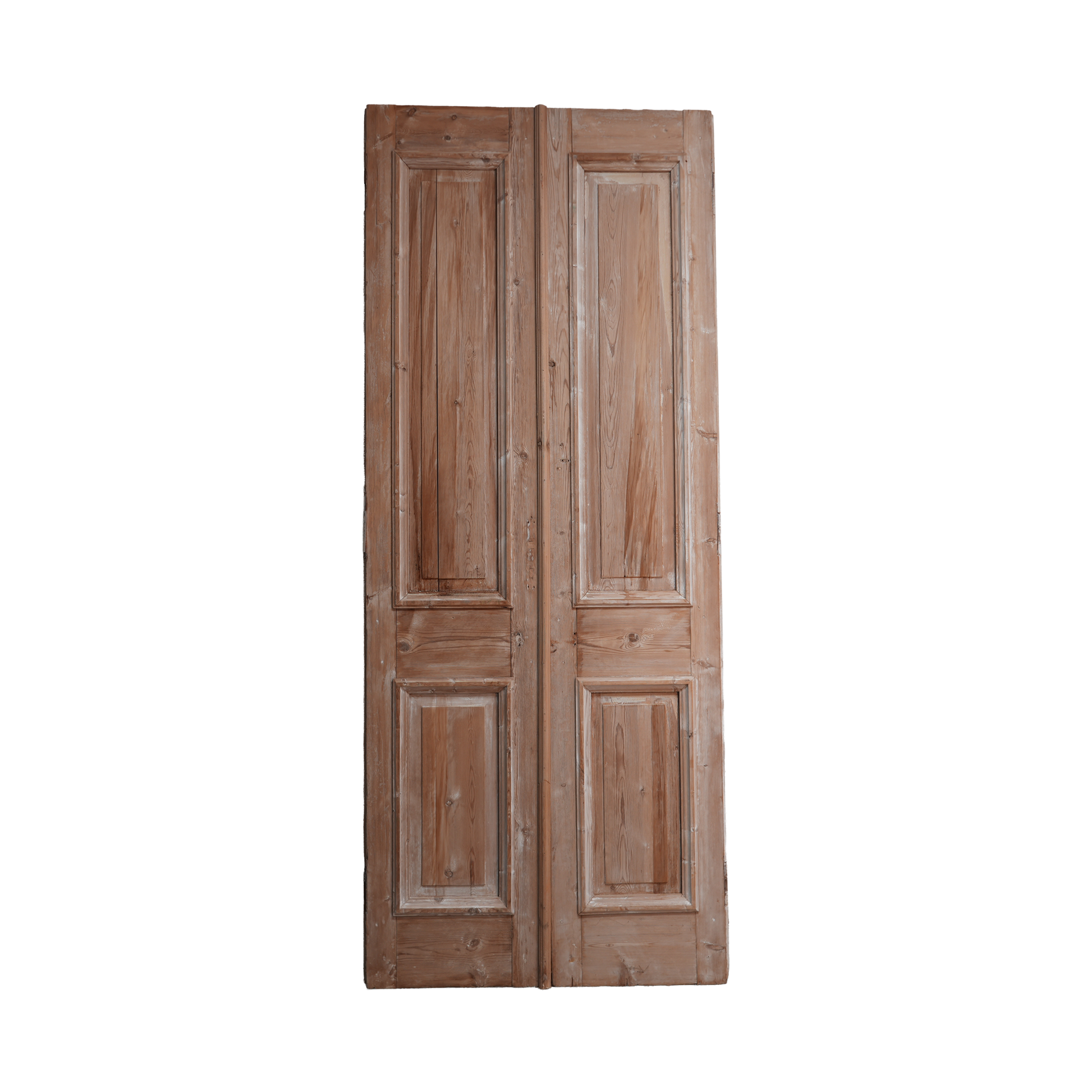 Pair of wooden doors on a white background
