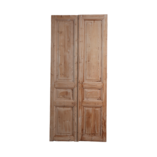 Pair of wooden doors on a white background