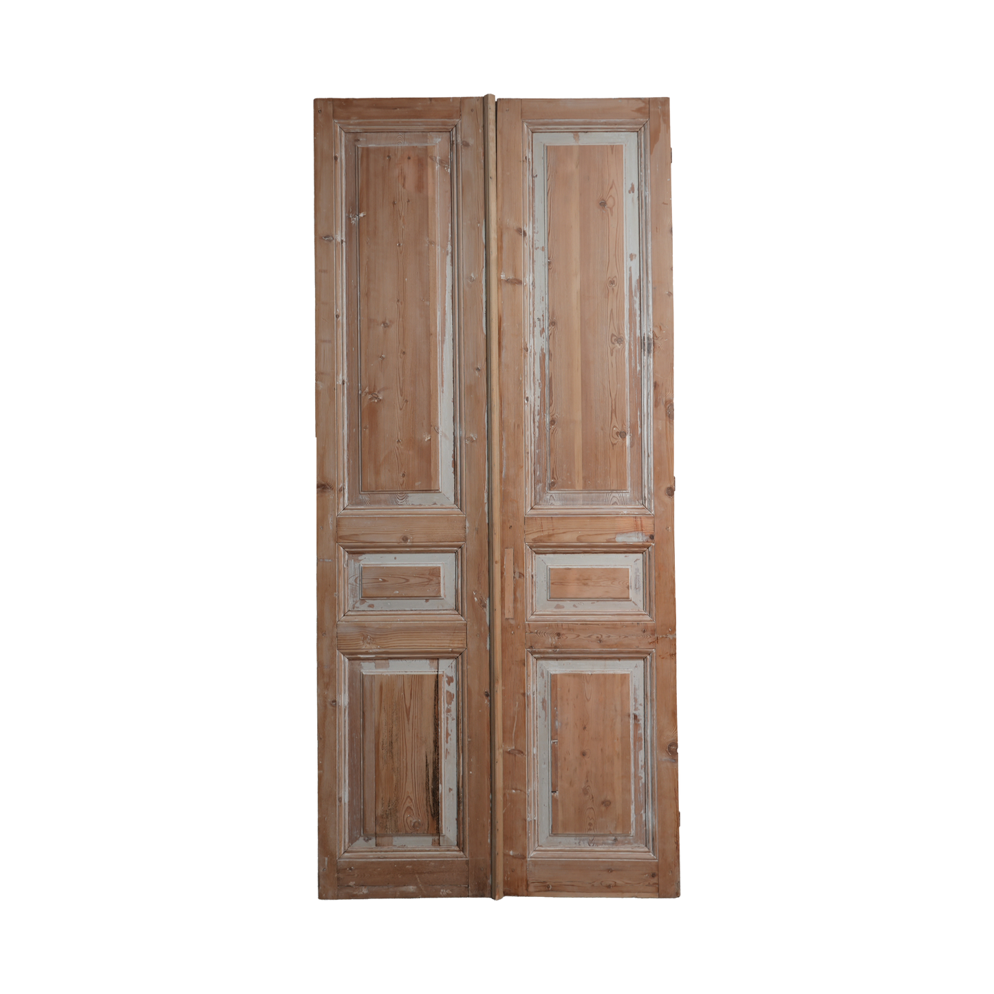 Pair of wooden doors with a white background
