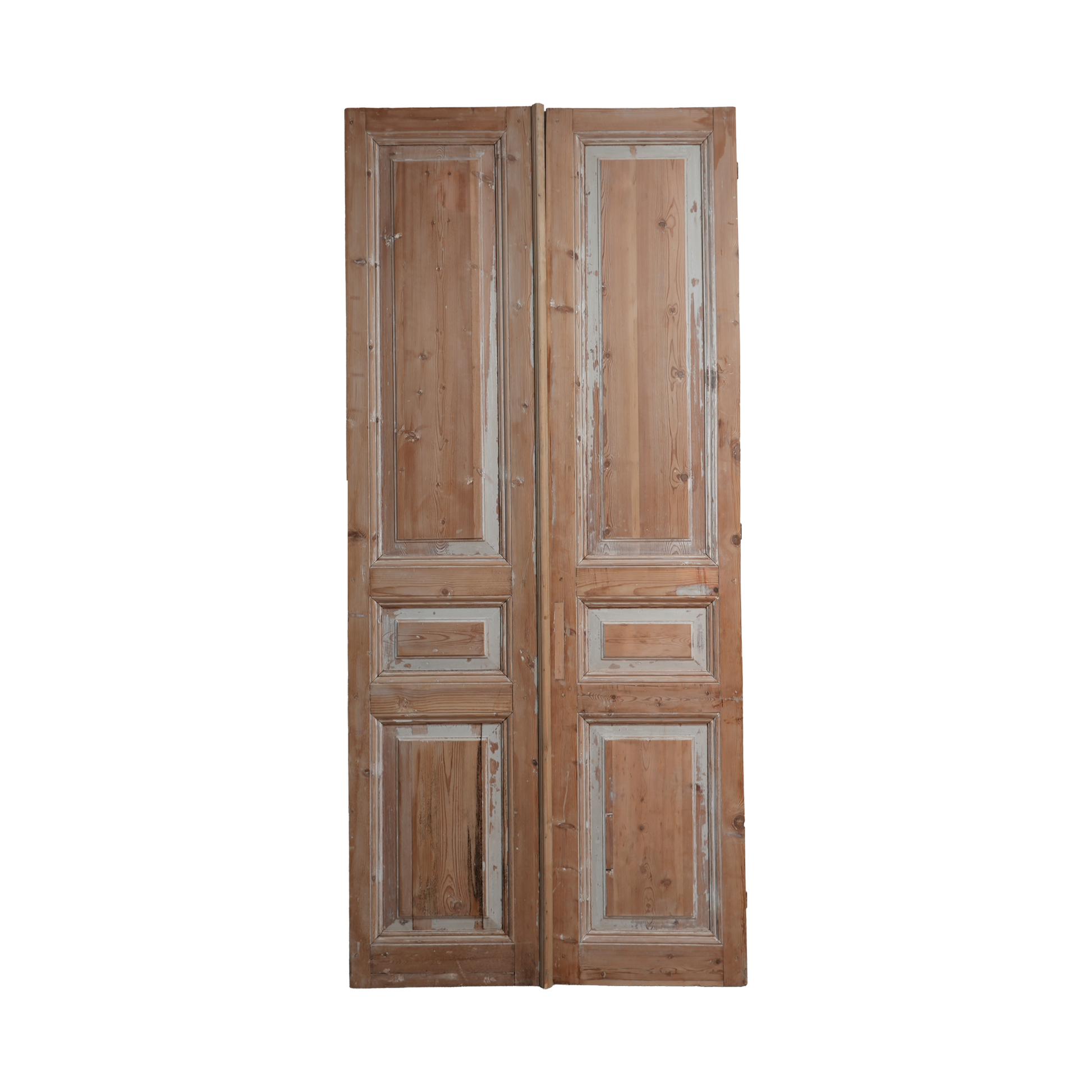 Pair of wooden doors with a white background