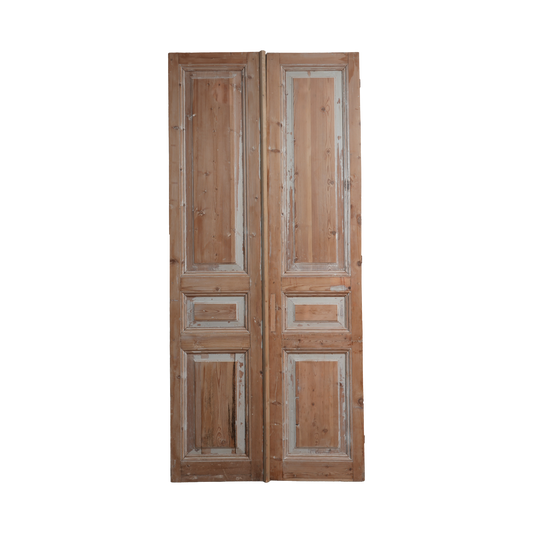 Pair of wooden doors with a white background