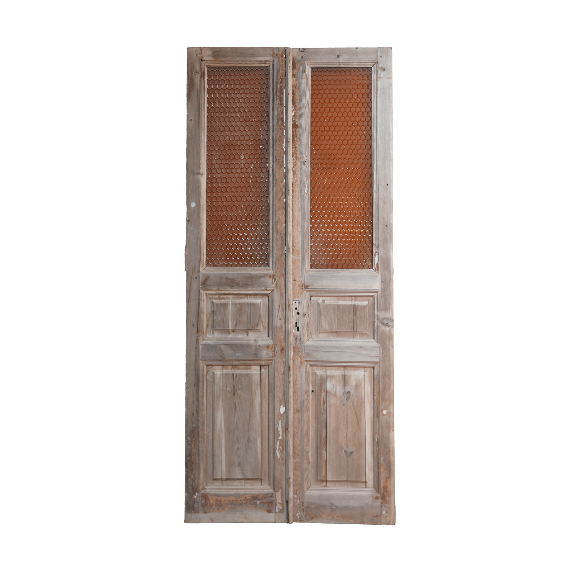 Antique door double with orange glass