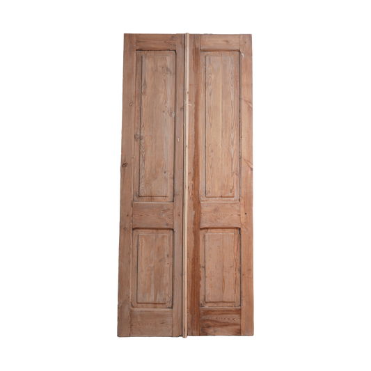 Pair of wooden doors on a white background